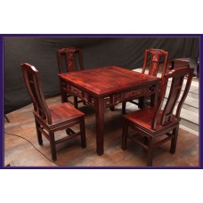Red Wood Square Table